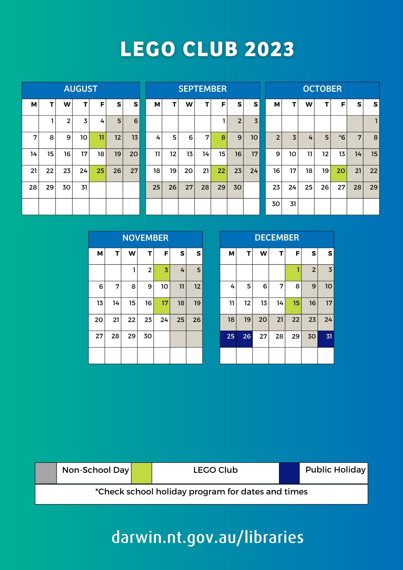 Lego Club Flyer 2023 Calendar
