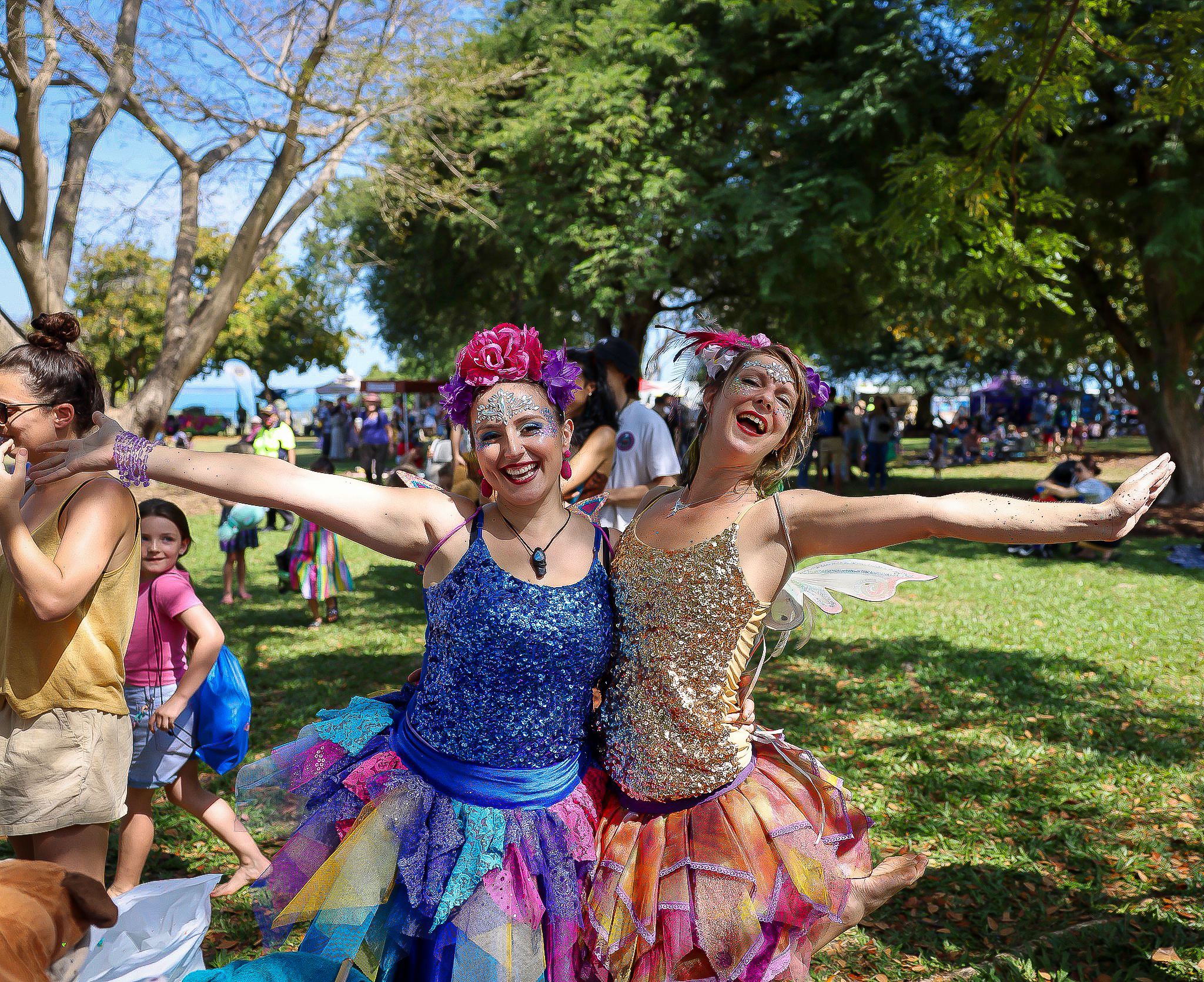 Two young ladies in fairies dresses