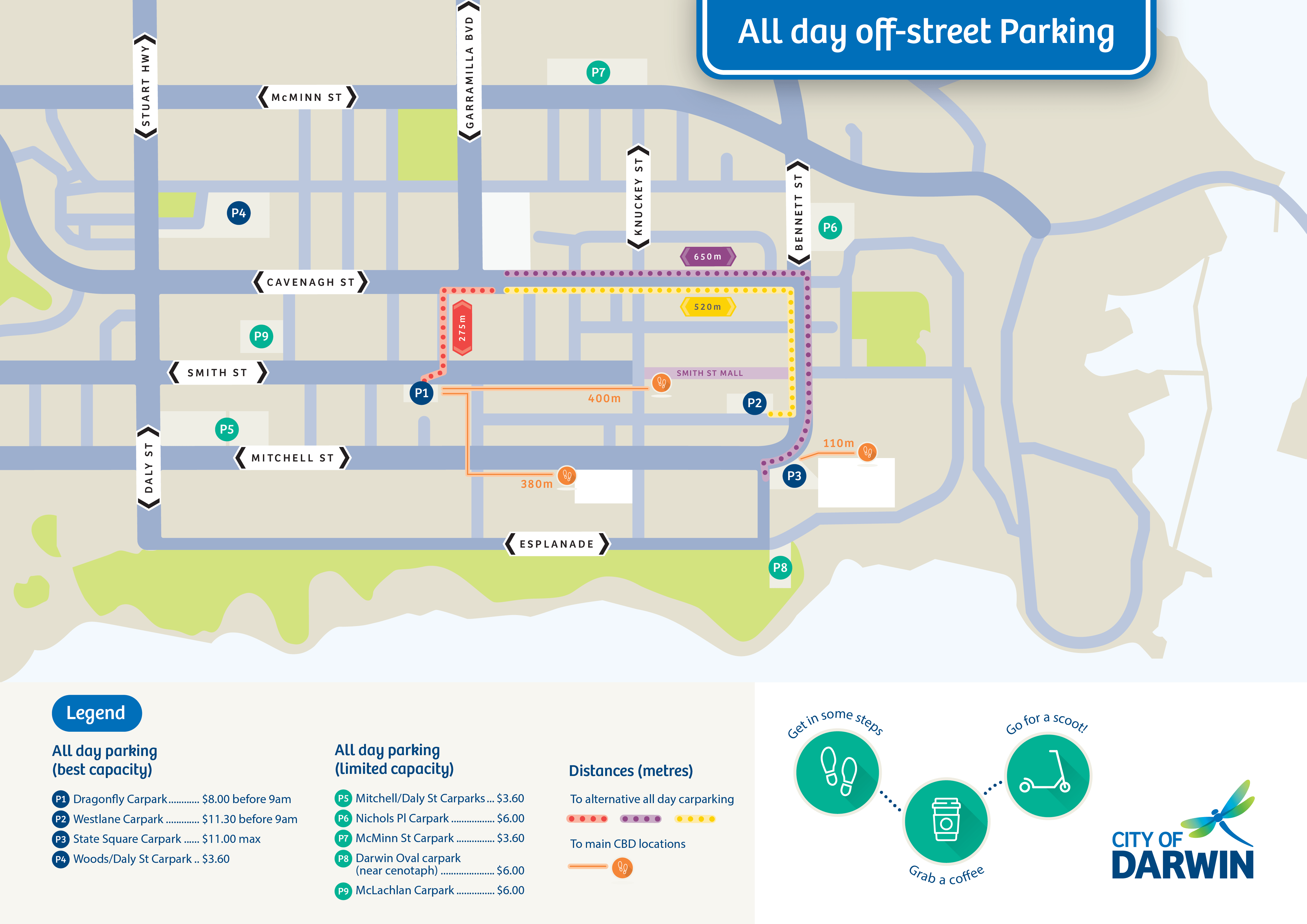 All Day Parking Map Darwin City