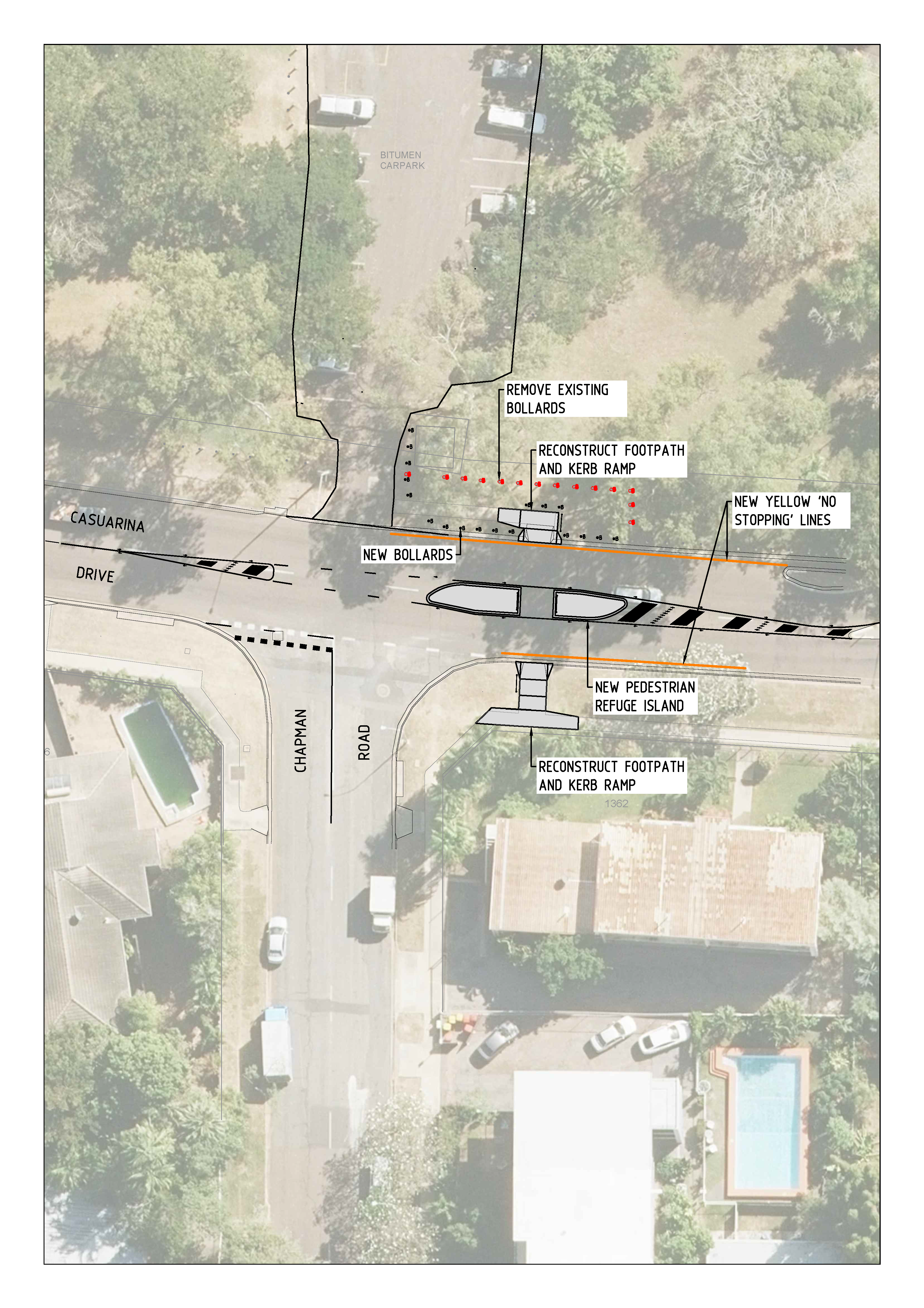 Pedestrian Refuge - Chapman Road, Nightcliff