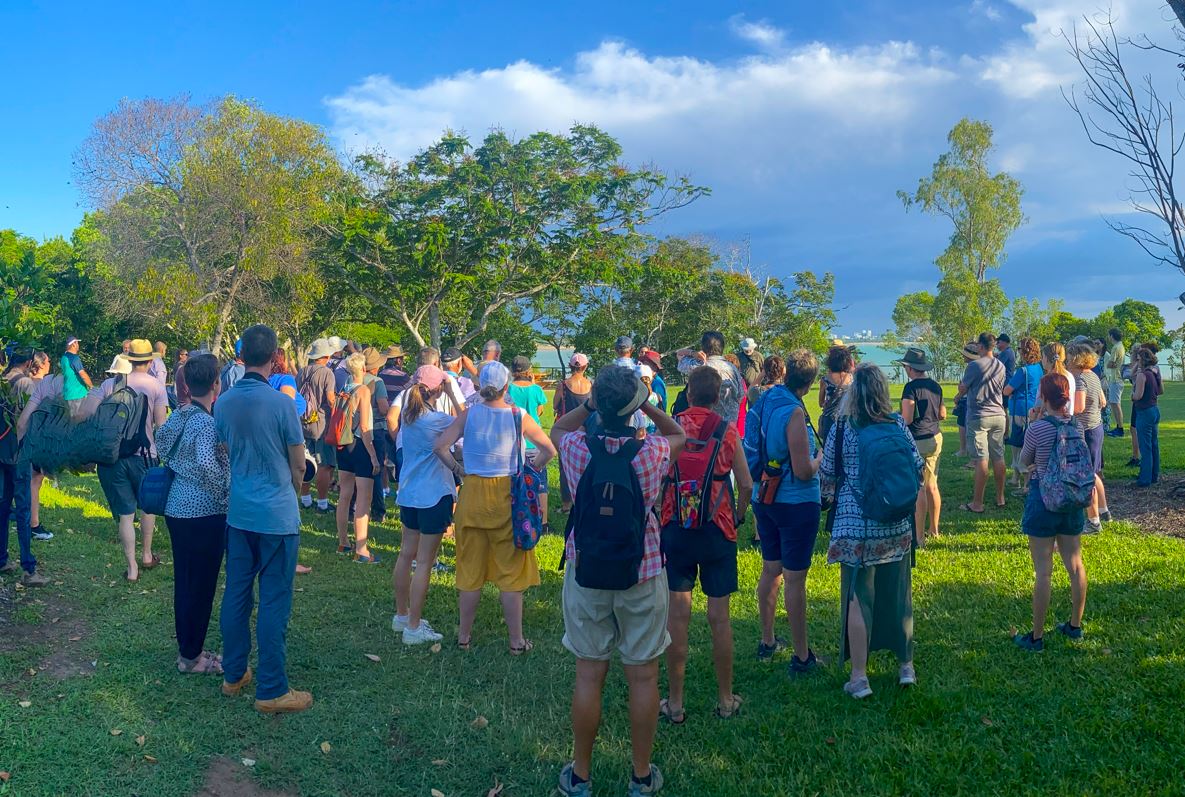 group of people meeting in East Point Reserve