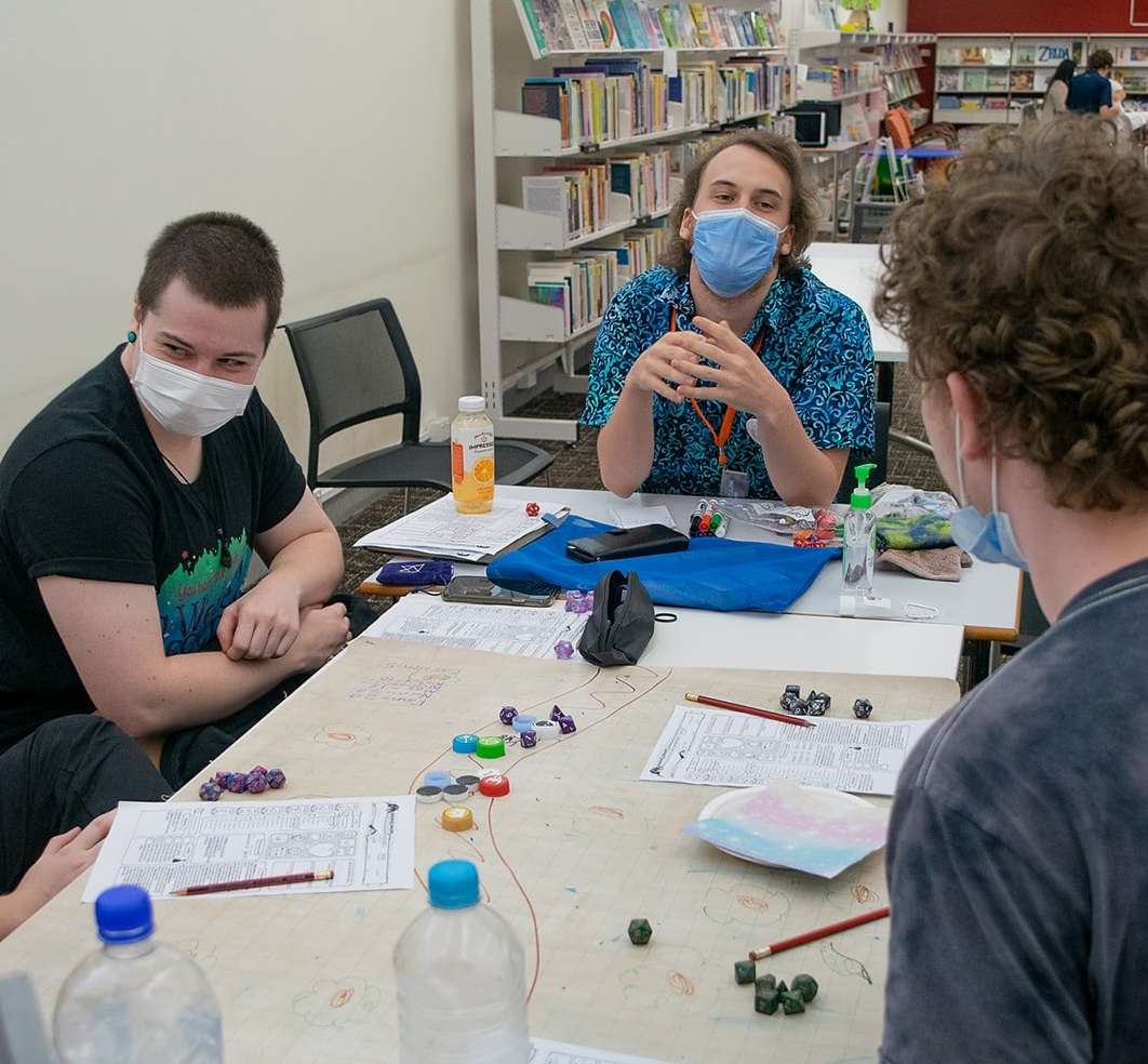 Young people playing Dungeons & Dragons at Casuarina Library