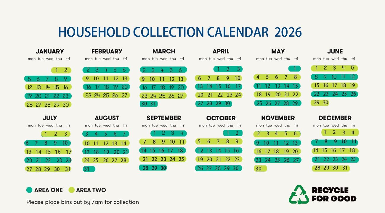Household waste collection calendar