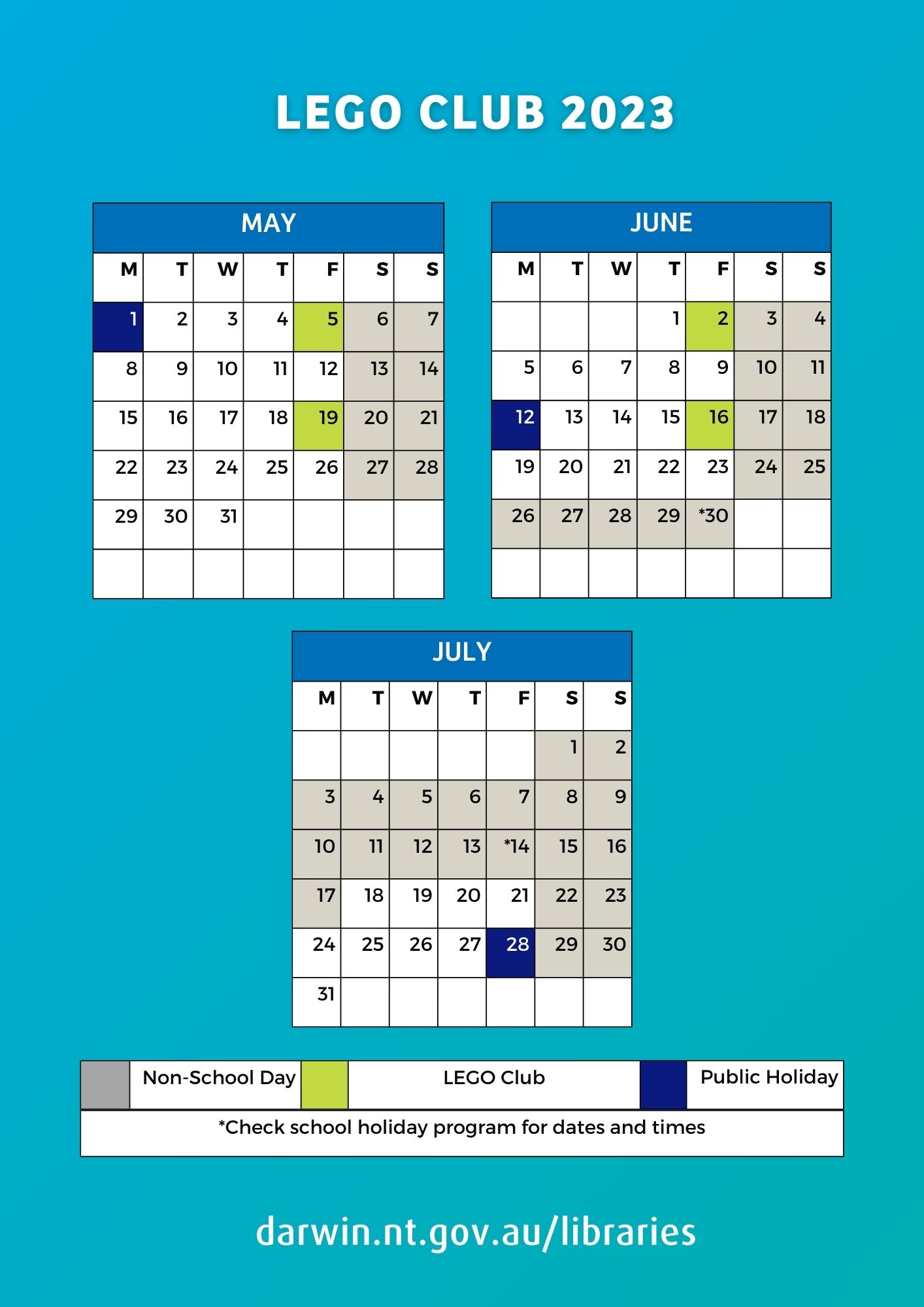 Lego Club Flyer 2023 Calendar