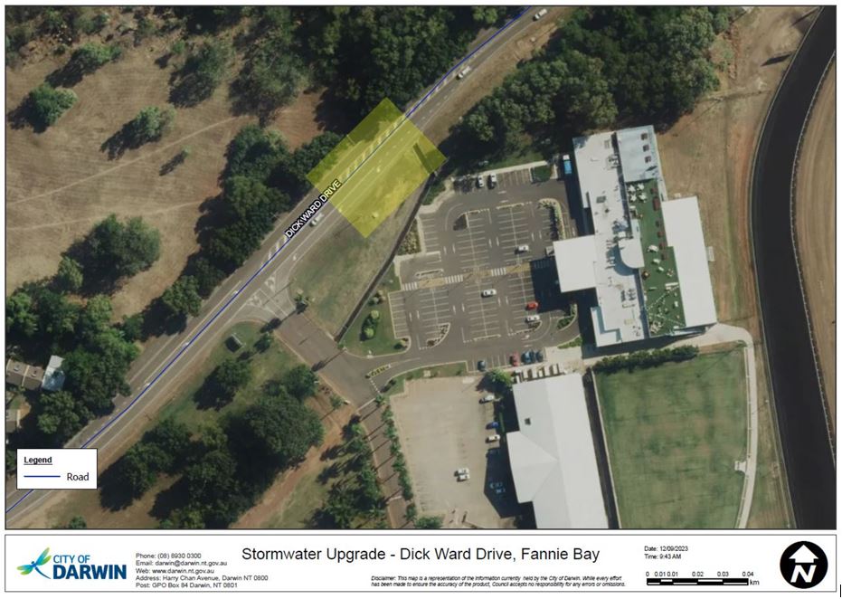 Map - Stormwater Upgrade - Dick Ward Drive, Fannie Bay