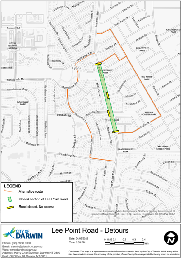 Lee Point Road Map