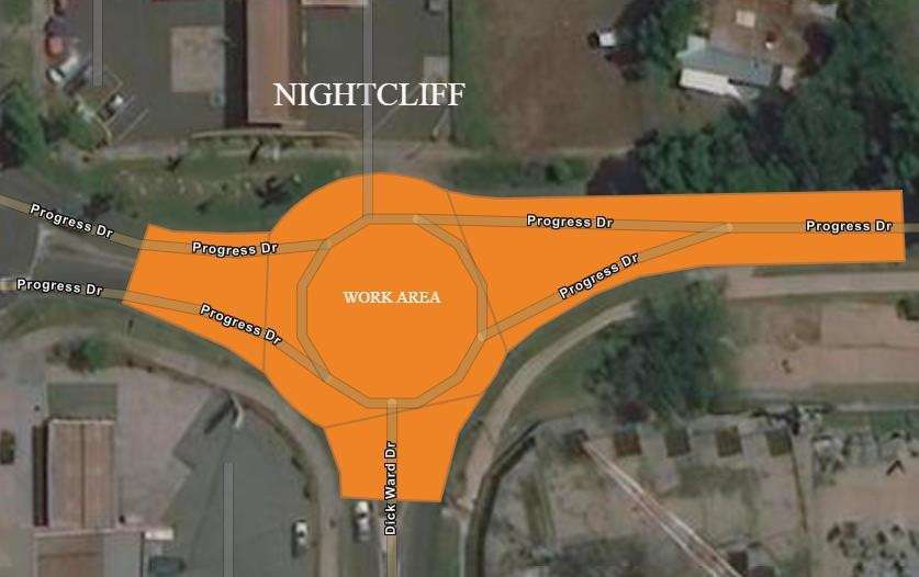 Work Area - Road Resurfacing Night Works - Dick Ward & Progress Drive, Nightcliff