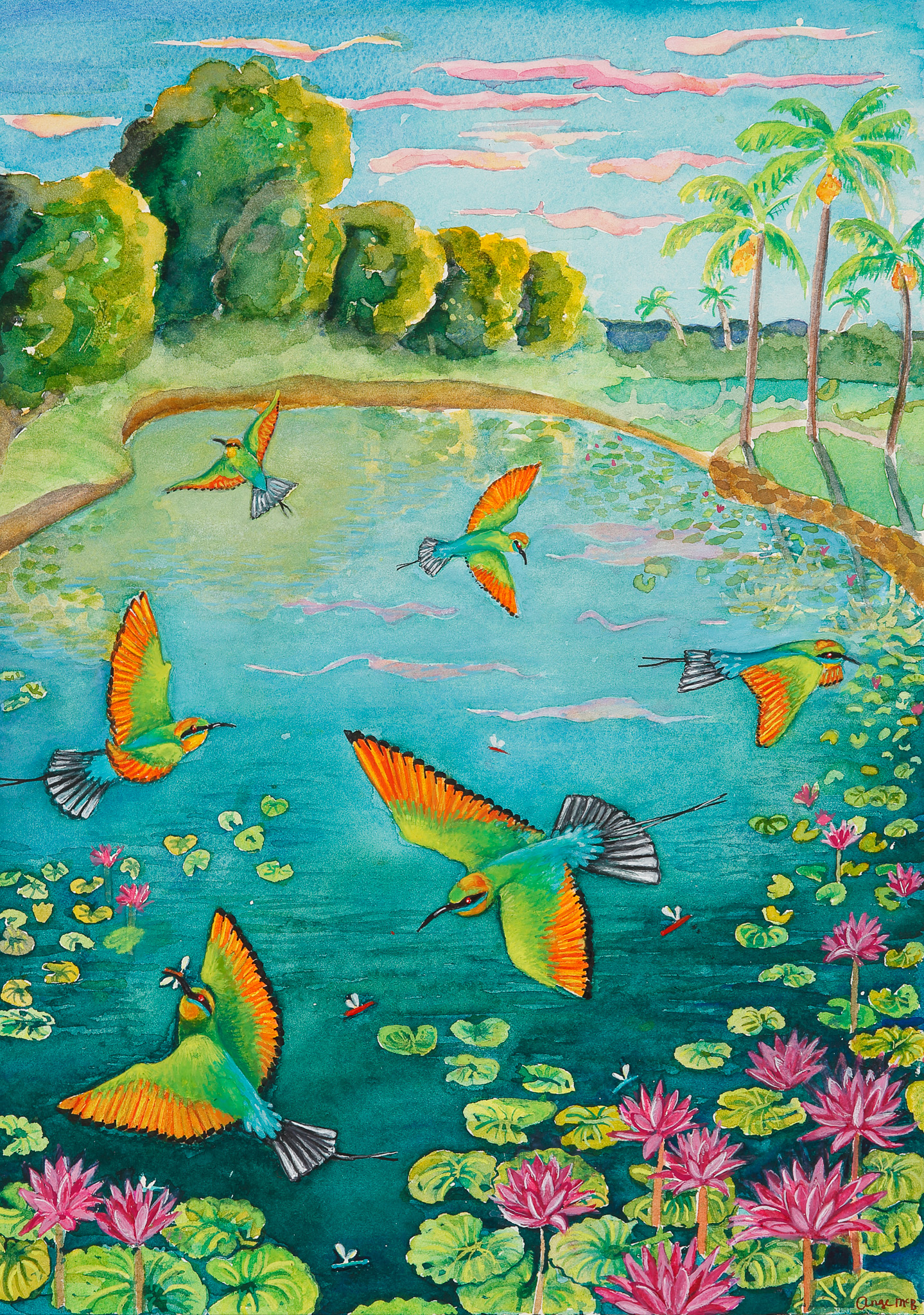 Aerial Acrobatics at Dusk by Ange McCann-Bateman