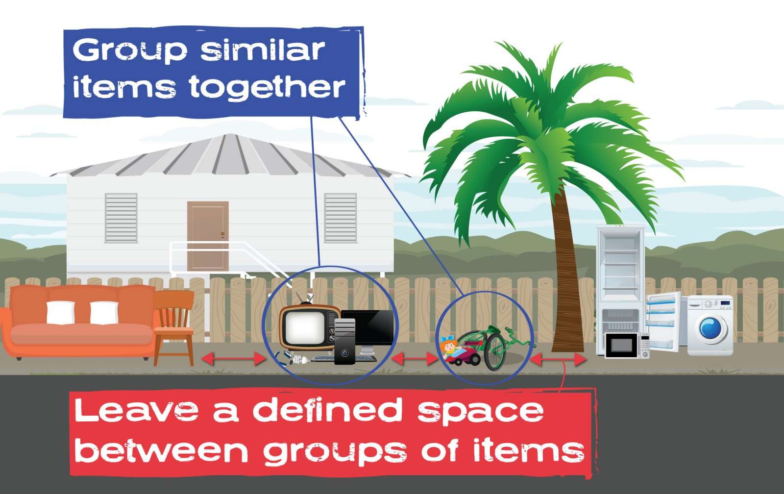 how to group your items for the pre-cyclone clean up