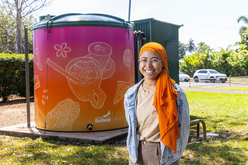 Ifa Shiddiq and her artwork ‘Around Town’