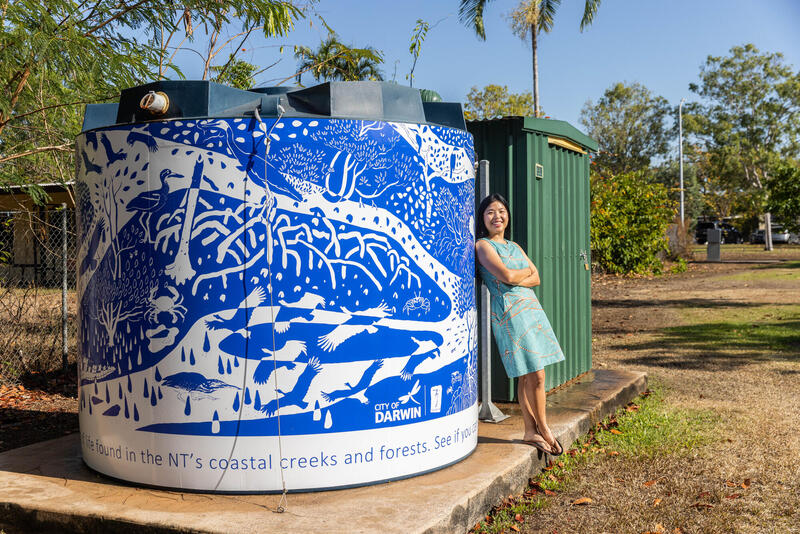 Tisha Tejaya and her artwork ‘Mangrove Tapestry