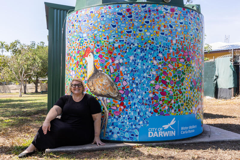 Carla Russo and her artwork ‘Water Walkers’