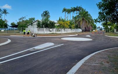 City of Darwin has completed reconstruction works on the Aralia Street and Banksia Street roundabout