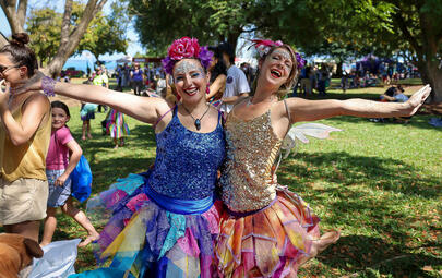 Two young ladies in fairy dresses