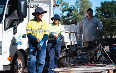 City of Darwin field staff clean up pre-cyclone