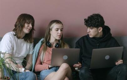 Picture of Teens looking at Laptops