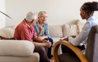 image aged people taking with a person