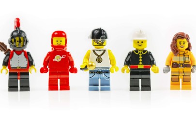 A line up of LEGO Minifigure characters