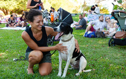 dog and owner