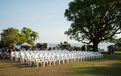 Rows of chairs at an event