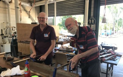 Two men in workshop