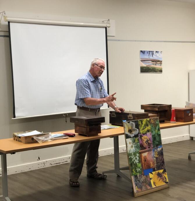 Barry Conde during his native bee talk