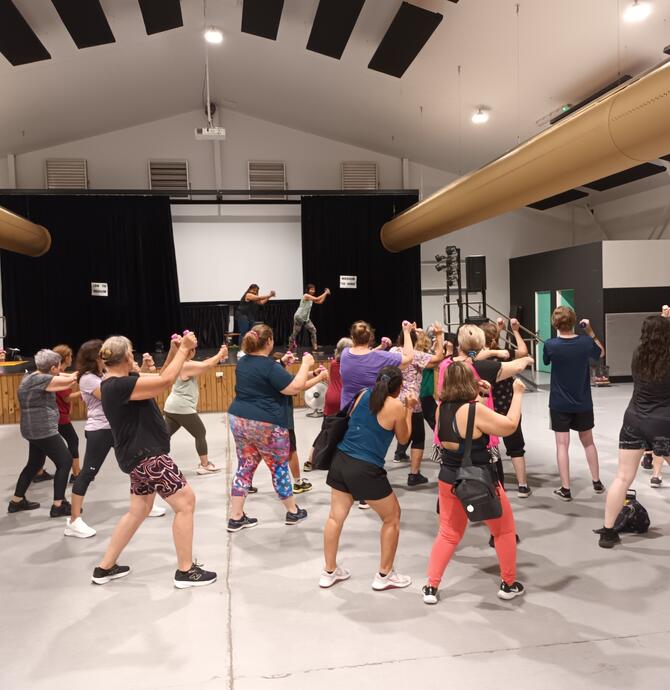 seniors doing zumba