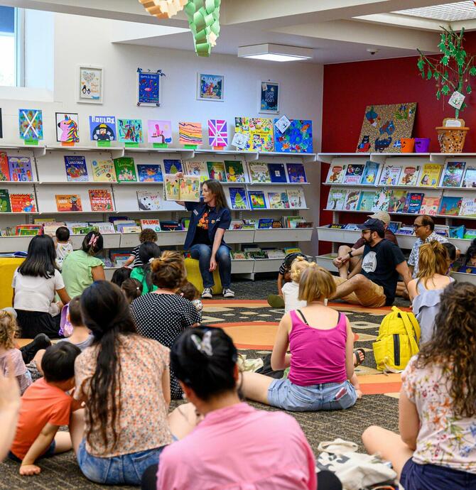 image of families at story time