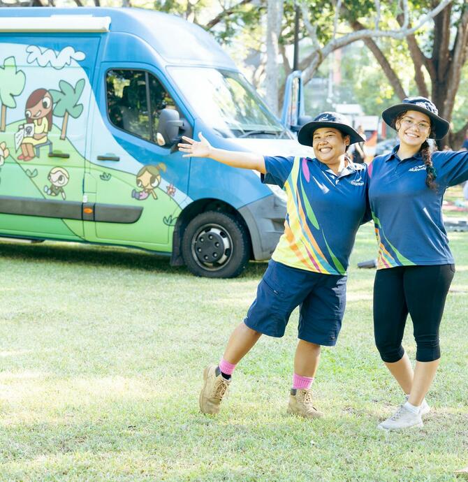 Fun Bus with staff members
