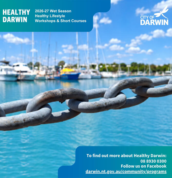 social media tile - a chain strung across the water with yachts moored in the background