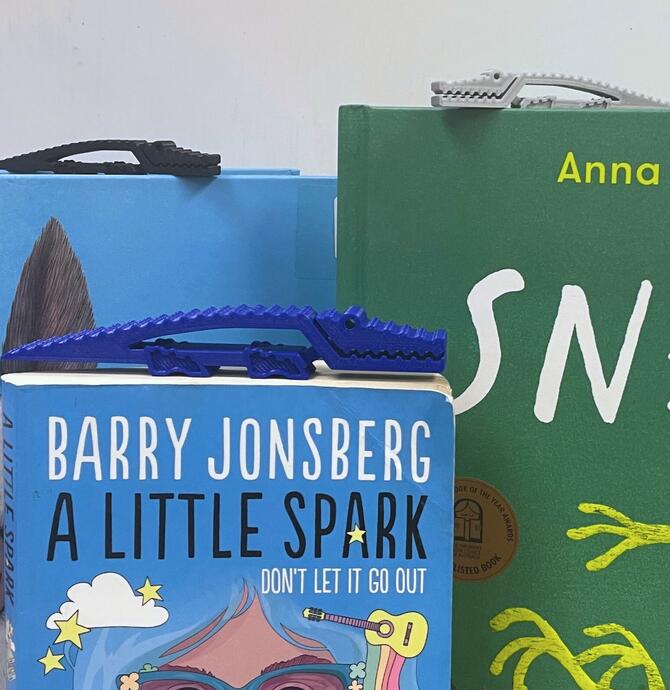 3D crocs on books