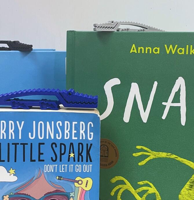 3D crocs on books