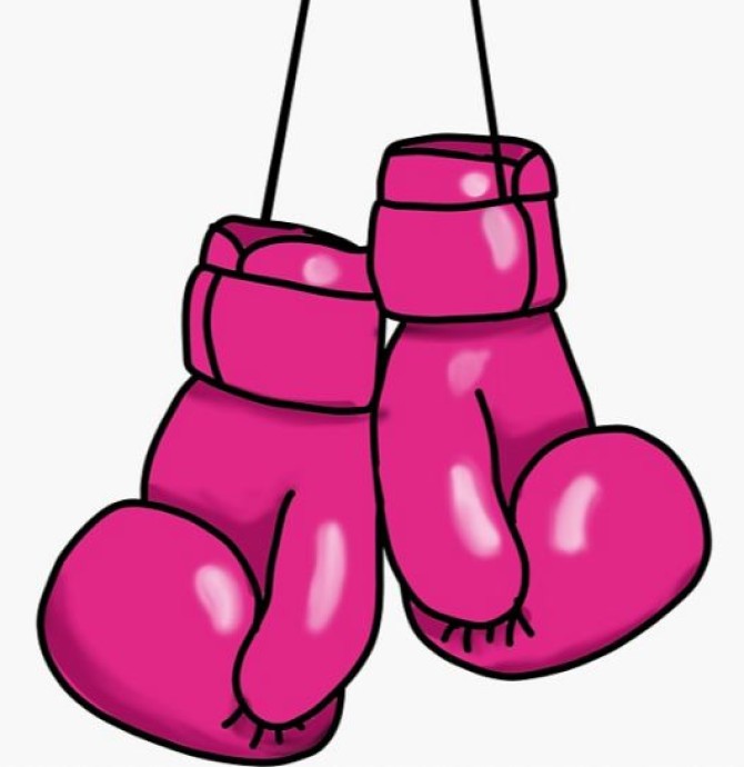 Pink boxing gloves