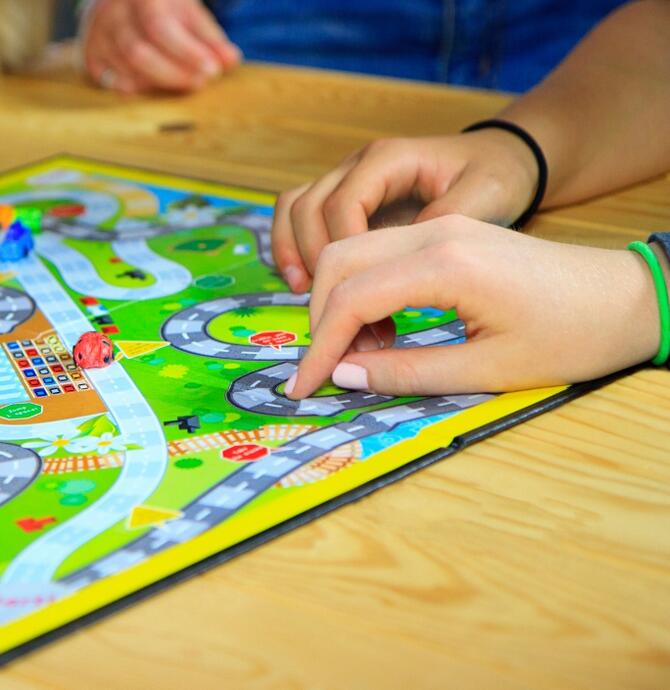 board game with hands