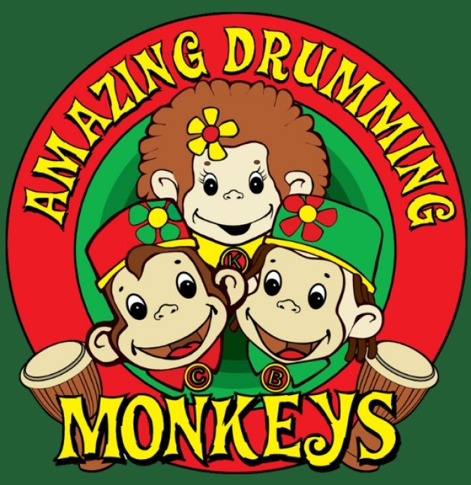 image of the Amazing Drumming Monkeys logo