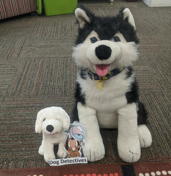image of two stuff dog toys