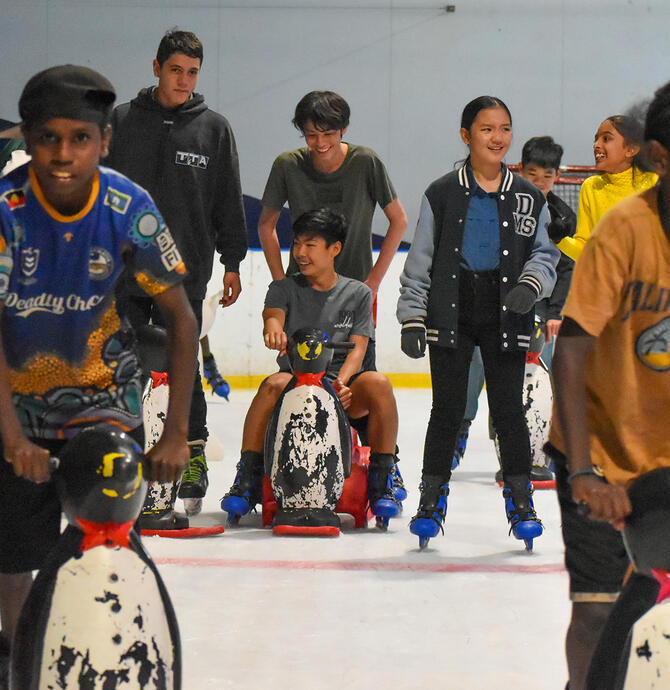 Darwin young people enjoying ice skating