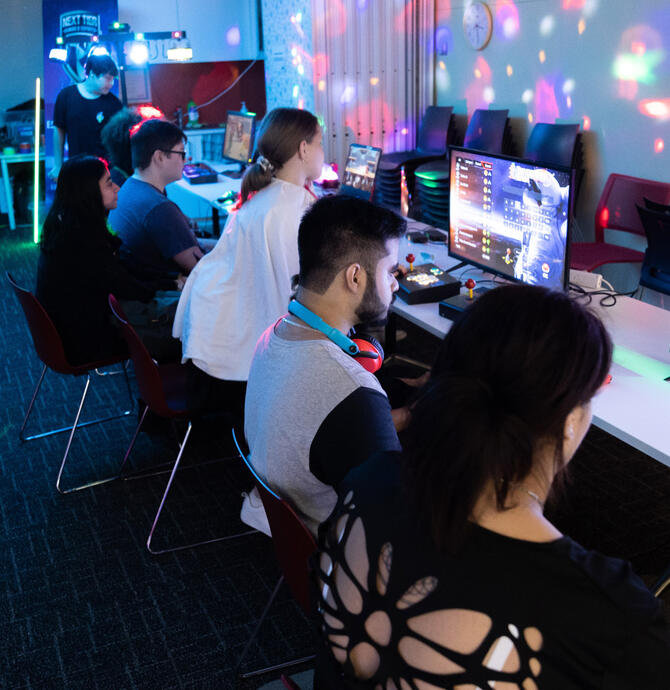Young people playing video games