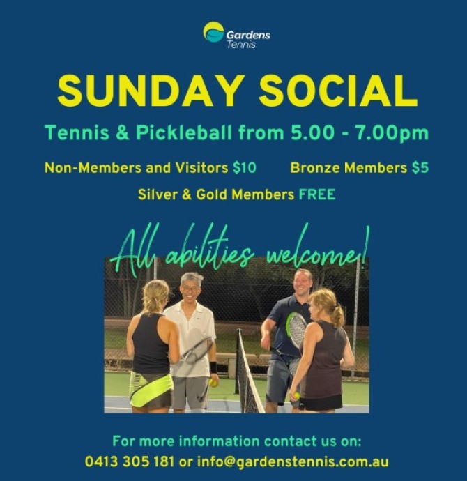 Gardens Tennis Social Sunday 