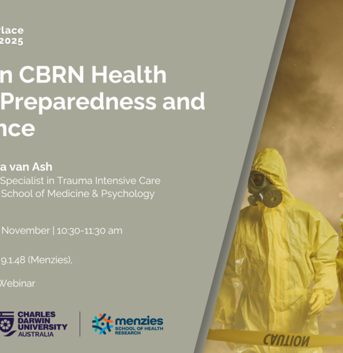 People. Policy. Place Seminar: Erica van Ash on Australian CBRN Health Systems Preparedness and Governance