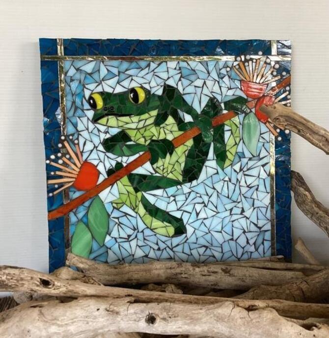 Paver with Glass Mosaics