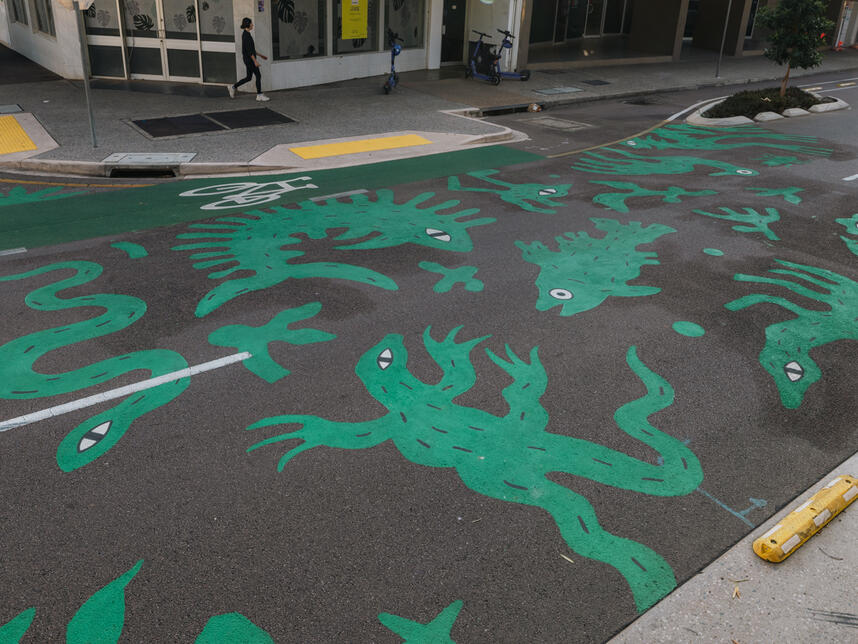 Humidity Rising is a playful and lyrical depiction of Larrakia country and of the earth that holds us. 