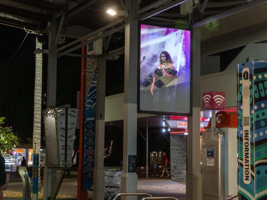 Lightbox in the Smith Street Mall, Knuckey Street end.