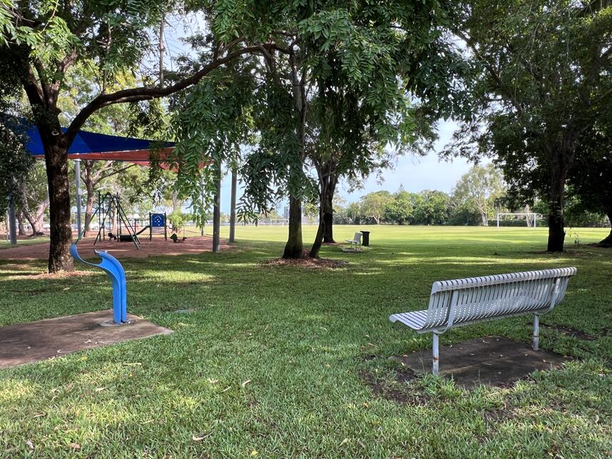 Chrisp street playground bubbler and seat