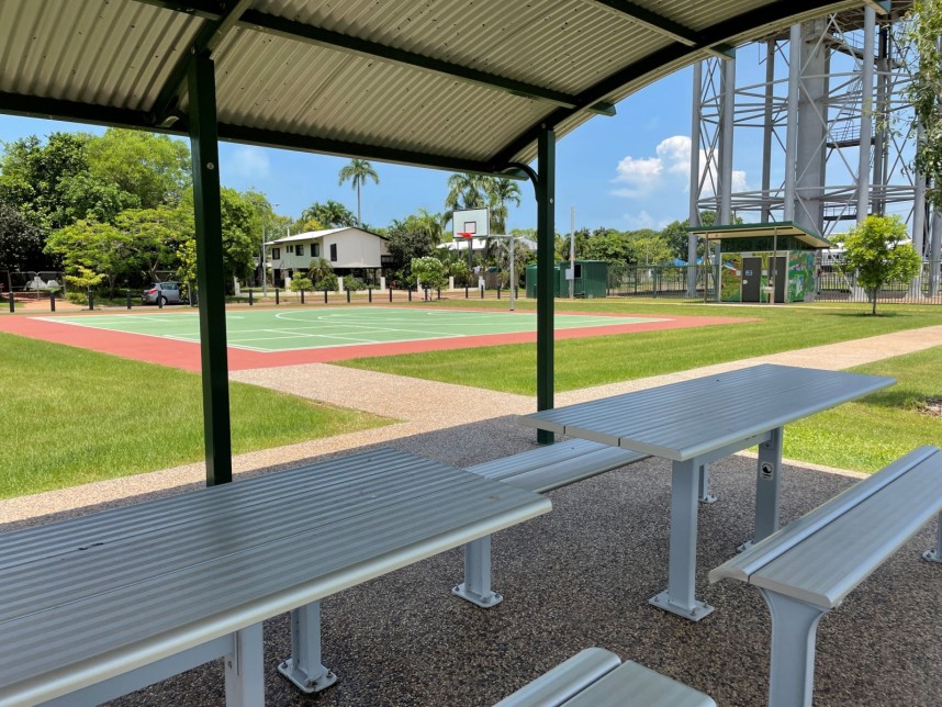 Rapid Creek Basketball Half-Court and picnic shelter