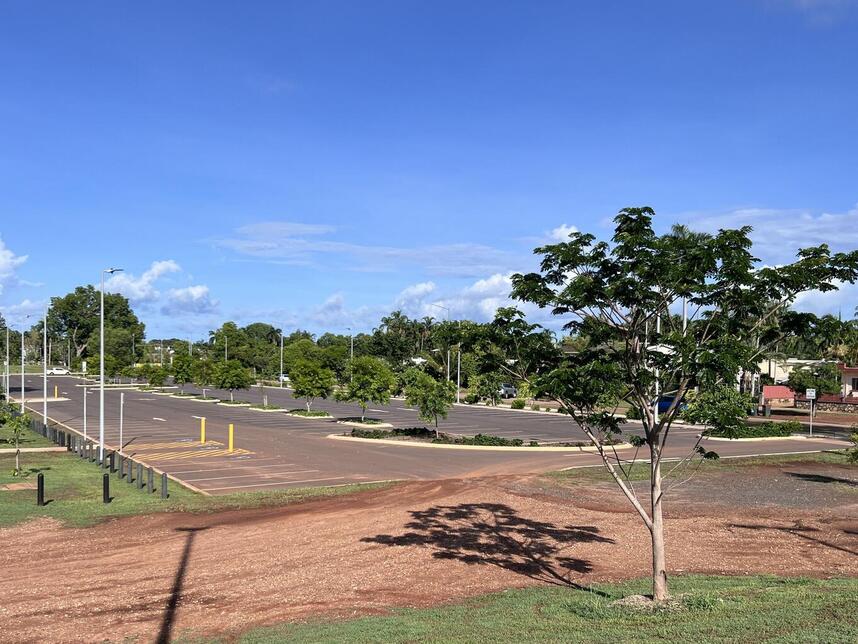 Bagot Oval carpark with three disabled car parks