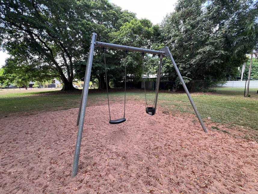 Ostermann park playground swing set with infant seat