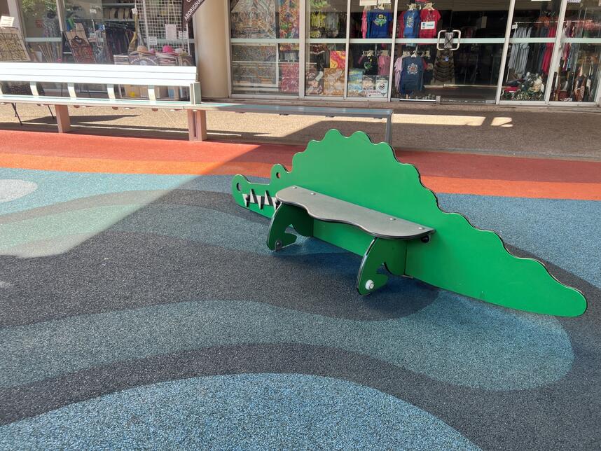 The Mall playground crocodile kid seat