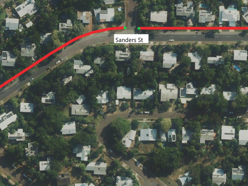 Area of works- Sanders St, Jingili