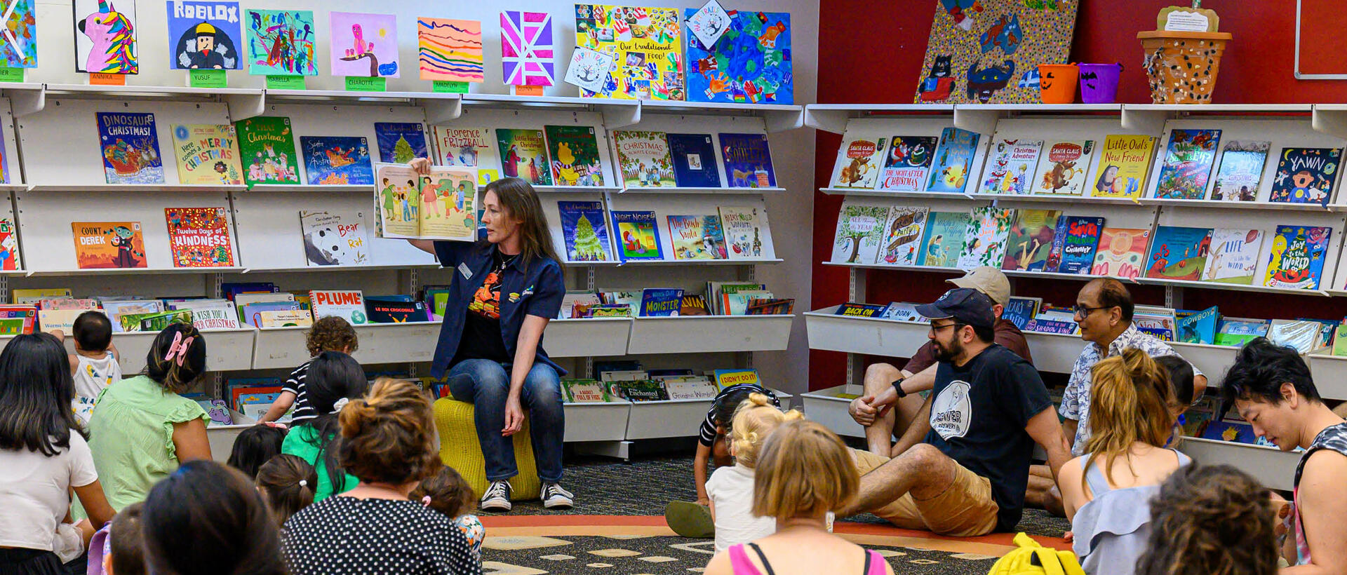 image of families enjoying story time at the library